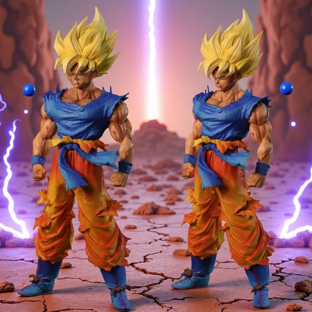 26cm Dragon Ball Z Son Goku PVC Figure Super Saiyan Anime Statue Collection - Picture 3 of 6